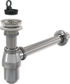 A437 Сифон для умывальника Ø32, цельнометаллический, с водосливом 5/4" A437