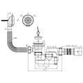 E255 Сифон АНИ 1 1/2 д/ ванны c вып. и пер. регул., с гибкой трубой 40х50 (30шт) E255