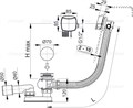 A564CRM1 Сифон для ванны с напуском воды через перелив пластик/металл A564CRM1