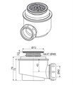 A46-50 Сифон для душевого поддона с нержавеющей решеткой A46-50