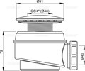 A47CR Ø60 Сифон для душевого поддона хромированный A47CR-60