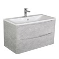 Тумба с раковиной подвесная BelBagno ACQUA 90 Cemento Verona Grigio, раковина белая ACQUA-900-2C-SO-CVG;BB900/455-LV-MR-ALR
