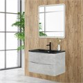 Тумба с раковиной подвесная BelBagno ACQUA 80 Cemento Verona Grigio, раковина чёрная ACQUA-800-2C-SO-CVG;BB800/455-LV-ART-ALR-NERO