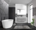 Тумба с раковиной подвесная BelBagno ALBANO 120 Cemento Verona Grigio, раковина белая ALBANO-1200-2C-SO-CVG;BB1200/455-LV-MR-ALR