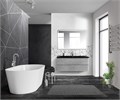 Тумба с раковиной подвесная BelBagno ALBANO 120 Cemento Verona Grigio, раковина чёрная ALBANO-1200-2C-SO-CVG;BB1200/455-LV-ART-ALR-NERO