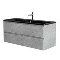 Тумба с раковиной подвесная BelBagno ALBANO 120 Cemento Verona Grigio, раковина чёрная ALBANO-1200-2C-SO-CVG;BB1200/455-LV-ART-ALR-NERO