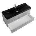 Тумба с раковиной подвесная BelBagno ALBANO 120 Cemento Verona Grigio, раковина чёрная ALBANO-1200-2C-SO-CVG;BB1200/455-LV-ART-ALR-NERO