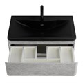 Тумба с раковиной подвесная BelBagno ALBANO 100 Cemento Verona Grigio, раковина чёрная ALBANO-1000-2C-SO-CVG;BB1000/455-LV-ART-ALR-NERO