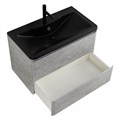 Тумба с раковиной подвесная BelBagno ALBANO 80 Cemento Verona Grigio, раковина чёрная ALBANO-800-2C-SO-CVG;BB800/455-LV-ART-ALR-NERO