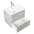 Тумба с раковиной подвесная BelBagno ALBANO 60 Cemento Verona Grigio, раковина белая ALBANO-600-2C-SO-CVG;BB600/455-LV-MR-ALR