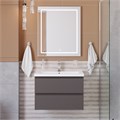 Тумба с раковиной подвесная BelBagno KRAFT 75 Темно-Серый Матовый, раковина CZR-8070-75 KRAFT-750-2C-SO-GSO;CZR-8070-75