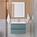 Тумба с раковиной подвесная BelBagno KRAFT 75 Голубой Матовый, раковина CZR-8070-75 KRAFT-750-2C-SO-AO;CZR-8070-75