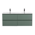 Тумба с четырьмя ящиками и раковиной на две чаши подвесная BelBagno KRAFT 120 Еловый Матовый, раковина BB-8099-120-2 KRAFT-1200-4C-SO-VO;BB-8099-120-2
