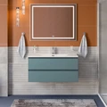 Тумба с раковиной подвесная BelBagno KRAFT 100 Голубой Матовый, раковина BB-8099-100 KRAFT-1000-2C-SO-AO;BB-8099-100