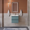 Тумба с раковиной подвесная BelBagno KRAFT 39 50 Голубой Матовый, раковина BB-8099-3-50 KRAFT 39-500/390-2C-SO-AO;BB-8099-3-50