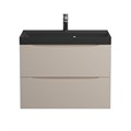 Тумба с раковиной подвесная BelBagno MARINO 70 Crema Opaco, раковина чёрная BB700/450-LV-ART-AST-NERO MARINO-700-2C-SO-CO-P;BB700/450-LV-ART-AST-NERO