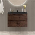 Тумба с раковиной подвесная BelBagno MARINO 80 Rovere Moro, раковина чёрная BB800/450-LV-ART-PR-NERO MARINO-800-2C-SO-RW-P;BB800/450-LV-ART-PR-NERO