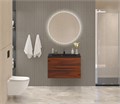 Тумба с раковиной подвесная BelBagno MARINO 80 Rovere Cillegio, раковина чёрная BB800/450-LV-ART-PR-NERO MARINO-800-2C-SO-RC-P;BB800/450-LV-ART-PR-NERO
