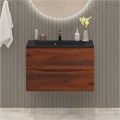 Тумба с раковиной подвесная BelBagno MARINO 80 Rovere Cillegio, раковина чёрная BB800/450-LV-ART-PR-NERO MARINO-800-2C-SO-RC-P;BB800/450-LV-ART-PR-NERO