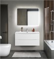 Тумба с раковиной подвесная BelBagno MARINO-CER-MINI 100 Bianco Opaco, раковина белая MARINO-CER-MINI-1000-2C-SO-BO-P;BB-8099-3-100