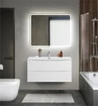 Тумба с раковиной подвесная BelBagno MARINO-CER-MINI 100 Bianco Opaco, раковина белая MARINO-CER-MINI-1000-2C-SO-BO-P;BB-8099-3-100