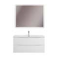 Тумба с раковиной подвесная BelBagno MARINO-CER-MINI 100 Bianco Opaco, раковина белая MARINO-CER-MINI-1000-2C-SO-BO-P;BB-8099-3-100