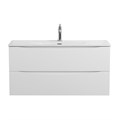 Тумба с раковиной подвесная BelBagno MARINO-CER-MINI 100 Bianco Opaco, раковина белая MARINO-CER-MINI-1000-2C-SO-BO-P;BB-8099-3-100