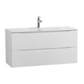 Тумба с раковиной подвесная BelBagno MARINO-CER-MINI 100 Bianco Opaco, раковина белая MARINO-CER-MINI-1000-2C-SO-BO-P;BB-8099-3-100