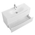 Тумба с раковиной подвесная BelBagno MARINO-CER-MINI 100 Bianco Opaco, раковина белая MARINO-CER-MINI-1000-2C-SO-BO-P;BB-8099-3-100