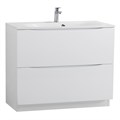 Тумба с раковиной напольная BelBagno MARINO 100 Bianco Lucido, раковина белая BB1000/450-LV-MR-FT MARINO-1000-2C-PIA-BL-P;BB1000/450-LV-MR-FT