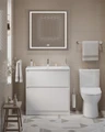 Тумба с раковиной напольная BelBagno KRAFT 39 80 Bianco Opaco, раковина белая BB-8099-3-80 KRAFT39-800/390-2C-PIA-BO;BB-8099-3-80