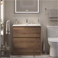 Тумба с раковиной напольная BelBagno KRAFT 39 80 Rovere Tabacco, раковина белая BB-8099-3-80 KRAFT39-800/390-2C-PIA-RT;BB-8099-3-80