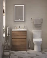Тумба с раковиной напольная BelBagno KRAFT 39 70 Rovere Tabacco, раковина белая BB-8099-3-70 KRAFT39-700/390-2C-PIA-RT;BB-8099-3-70
