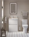 Тумба с раковиной напольная BelBagno KRAFT 39 60 Bianco Opaco, раковина белая BB-8099-3-60 KRAFT39-600/390-2C-PIA-BO;BB-8099-3-60