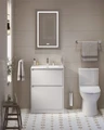Тумба с раковиной напольная BelBagno KRAFT 39 60 Bianco Opaco, раковина белая BB-8099-3-60 KRAFT39-600/390-2C-PIA-BO;BB-8099-3-60