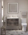 Тумба с раковиной подвесная BelBagno KRAFT 39 80 Pino Pasadena, раковина белая BB-8099-3-80 KRAFT 39-800/390-2C-SO-PP;BB-8099-3-80