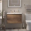 Тумба с раковиной подвесная BelBagno KRAFT 39 80 Rovere Tabacco, раковина белая BB-8099-3-80 KRAFT 39-800/390-2C-SO-RT;BB-8099-3-80