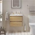 Тумба с раковиной подвесная BelBagno KRAFT 39 70 Rovere Nebrasca Nature, раковина белая BB-8099-3-70 KRAFT 39-700/390-2C-SO-RNN;BB-8099-3-70