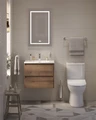 Тумба с раковиной подвесная BelBagno KRAFT 39 60 Rovere Tabacco, раковина белая BB-8099-3-60 KRAFT 39-600/390-2C-SO-RT;BB-8099-3-60
