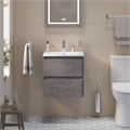 Тумба с раковиной подвесная BelBagno KRAFT 39 50 Cemento Grigio, раковина белая BB-8099-3-50 KRAFT 39-500/390-2C-SO-CG;BB-8099-3-50