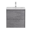Тумба с раковиной подвесная BelBagno KRAFT 39 50 Cemento Grigio, раковина белая BB-8099-3-50 KRAFT 39-500/390-2C-SO-CG;BB-8099-3-50