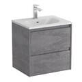 Тумба с раковиной подвесная BelBagno KRAFT 39 50 Cemento Grigio, раковина белая BB-8099-3-50 KRAFT 39-500/390-2C-SO-CG;BB-8099-3-50
