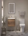 Тумба с раковиной подвесная BelBagno KRAFT 39 50 Rovere Tabacco, раковина белая BB-8099-3-50 KRAFT 39-500/390-2C-SO-RT;BB-8099-3-50