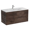 Тумба с раковиной подвесная BelBagno ETNA 100 Rovere Moro, раковина белая BB-8099-100 ETNA-1000-2C-SO-RW-P;BB-8099-100