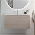 Тумба с раковиной подвесная BelBagno ETNA 100 Rovere Grigio, раковина белая BB-8099-100 ETNA-1000-2C-SO-RG-P;BB-8099-100