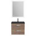Тумба с раковиной подвесная BelBagno AURORA 70 Rovere Tabacco, раковина чёрная AURORA-700-2C-SO-RT;BB700/450-LV-ART-AST-NERO