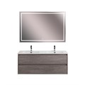 Тумба с раковиной на две чаши подвесная BelBagno KRAFT 120 Cemento Grigio , раковина белая KRAFT-1200-2C-SO-2-CG;BB1200-2-ETL