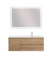 Тумба с раковиной подвесная с двумя ящиками и одной дверцей BelBagno KRAFT 120 Rovere Nebrasca Nature правая, раковина белая KRAFT-1200-2C-1A-SO-RNN-R;BB1200ETL-R