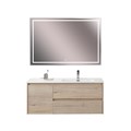 Тумба с раковиной подвесная с двумя ящиками и одной дверцей BelBagno KRAFT 120 Rovere Galifax Bianco правая, раковина белая KRAFT-1200-2C-1A-SO-RGB-R;BB1200ETL-R