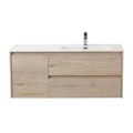 Тумба с раковиной подвесная с двумя ящиками и одной дверцей BelBagno KRAFT 120 Rovere Galifax Bianco правая, раковина белая KRAFT-1200-2C-1A-SO-RGB-R;BB1200ETL-R
